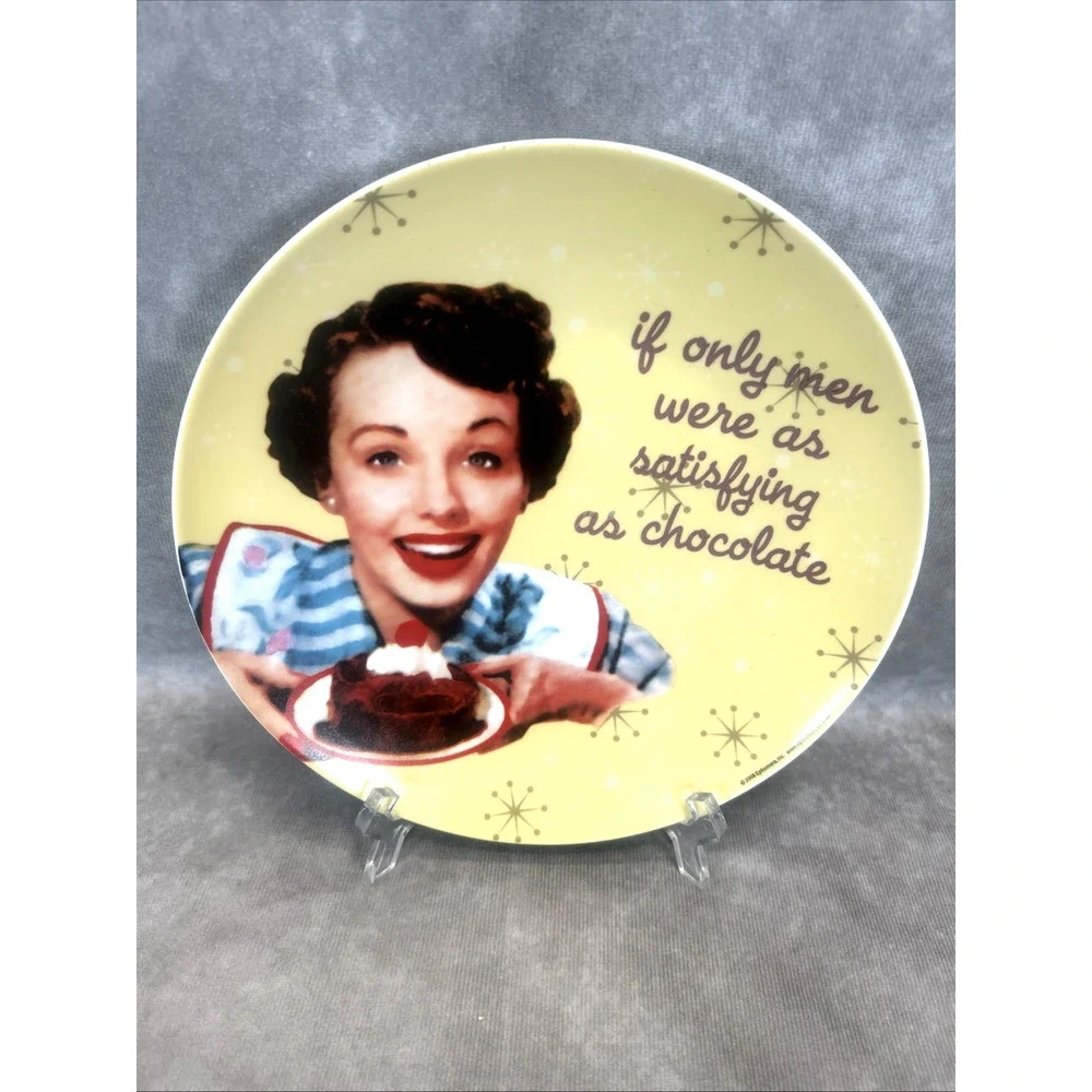 2008 Retro Novelty Chocolate Dessert Plates 8.25